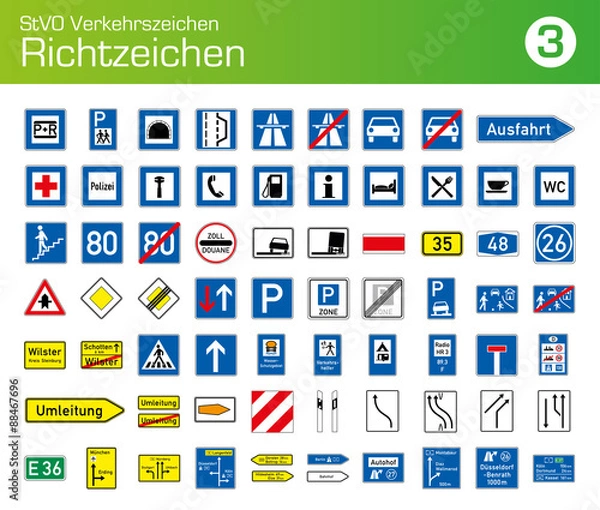 Obraz StVO Verkehrszeichen Richtzeichen Auto PKW LKW 