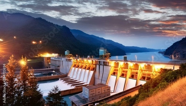 Obraz 貯水と水力発電所