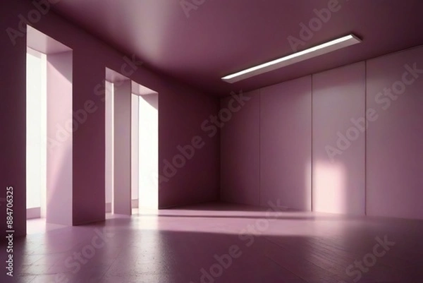 Fototapeta 3d render of a corridor with columns