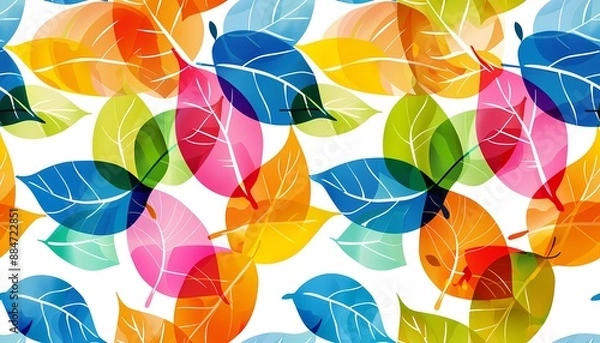 Fototapeta Smooth seamless pattern of fall leaves.