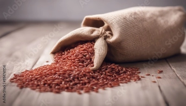Obraz Red rice in a sack