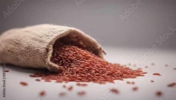 Obraz Red rice in a sack