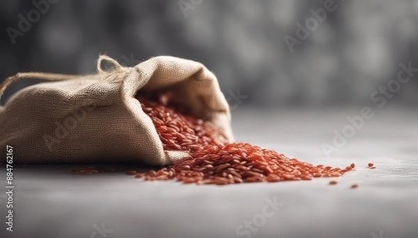 Obraz Red rice in a sack