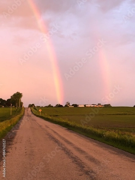 Obraz rainbow over the road