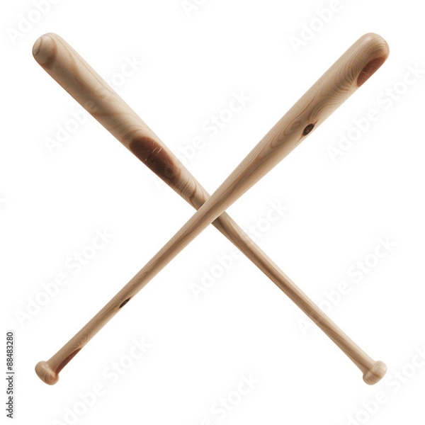 Obraz Baseball bats made of wood with knots