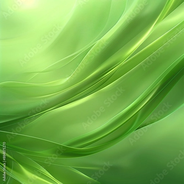 Obraz Abstract green background with smooth lines and curves in light colors with soft lighting and a green color palette in an elegant style.