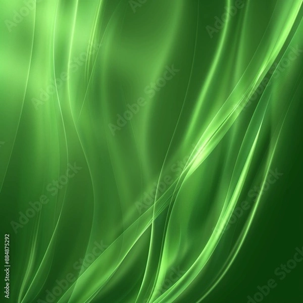 Obraz Abstract green background with smooth lines and waves, creating an elegant and luxurious feel for design projects