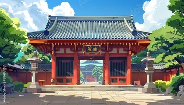 Obraz temple anime style