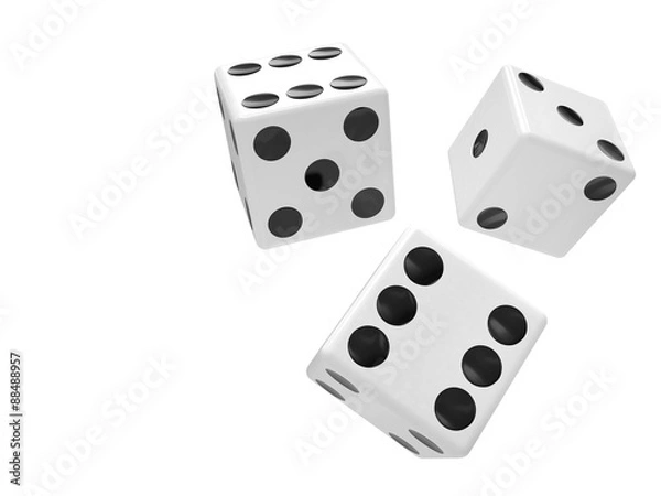 Obraz three dices on white