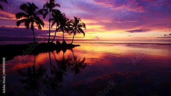 Fototapeta Sunset Reflections in Paradise