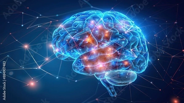 Fototapeta Neuroscience: Studies the nervous system, including the brain, spinal cord, and neural networks, to explore behavior, cognition, and neurological disorders.
