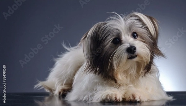Obraz portrait of a white shih tzu dog