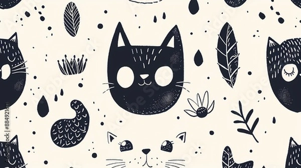 Obraz Creative combination of colorful abstract patterns and cartoon elements