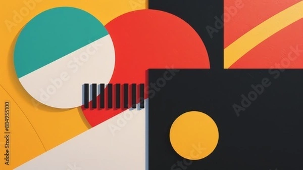 Fototapeta 1920s-inspired conceptual artwork, featuring flourishing geometric patterns and bold colors, highlighting the artistic innovation of the decade