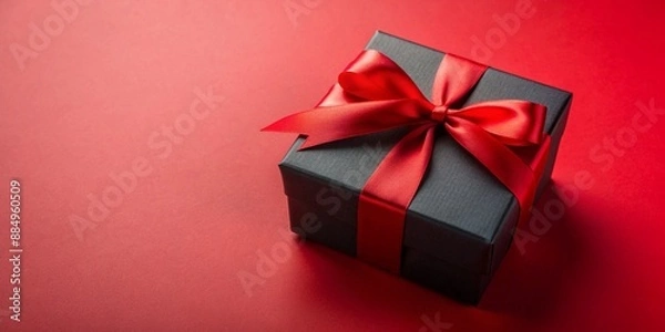 Obraz A Simple background with a gift box and ribbon