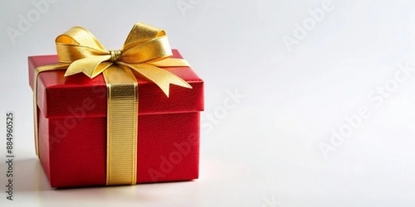 Obraz A Simple background with a gift box and ribbon