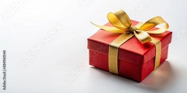 Obraz A Simple background with a gift box and ribbon