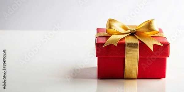 Obraz A Simple background with a gift box and ribbon