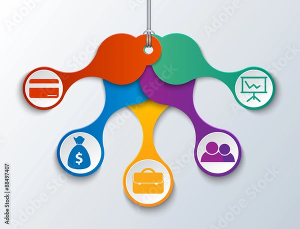 Fototapeta Teamwork social infographic, diagram, presentation