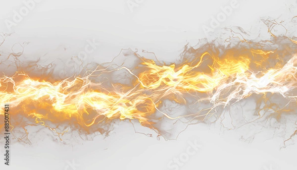 Obraz yellow electricity isolated on transparent background.