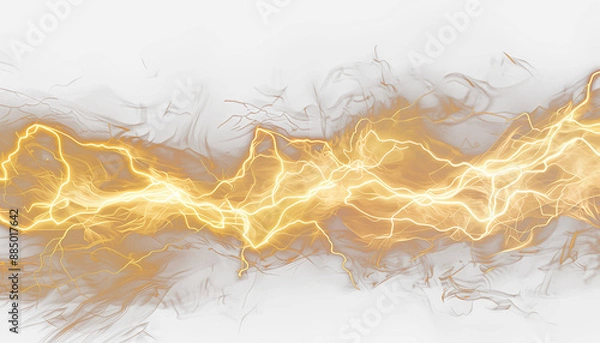 Obraz yellow electricity isolated on transparent background.