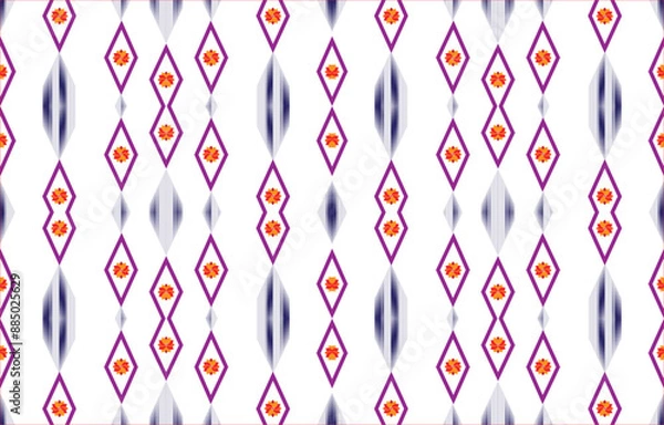 Fototapeta Ethnic pattern.beautiful pattern. folk embroidery,bohemian style,aztec geometric art ornament print.ethnic abstract Inkatha art.Seamless fabric.design for fabric, carpet, wallpaper, clothing 