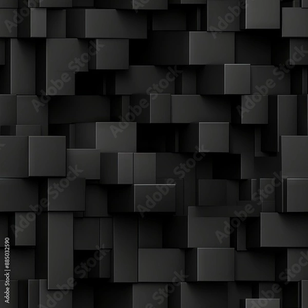 Fototapeta Dark black Geometric grid background Modern dark abstract texture Seamless pattern.
