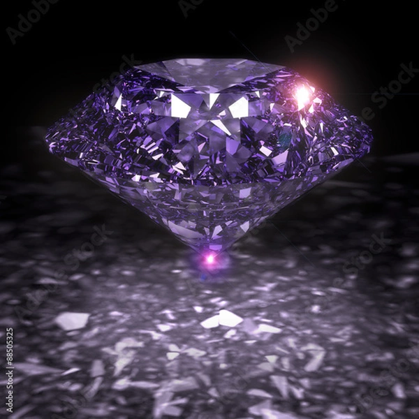 Fototapeta 3 D render of shiny diamond.