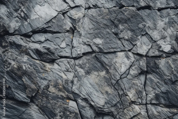 Fototapeta Processed collage of grey mountain cliff rock stone surface texture. Background for banner