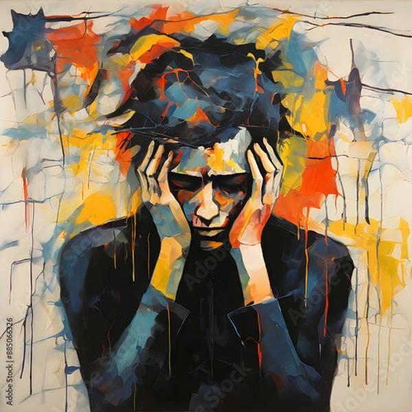 Fototapeta An Abstract art of a mentally depressed person
AI Generated