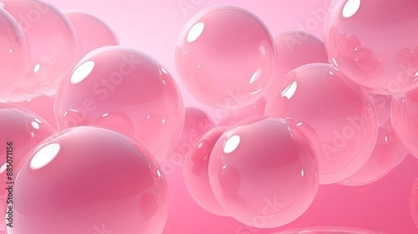 Fototapeta Abstract background with shiny spheres.
