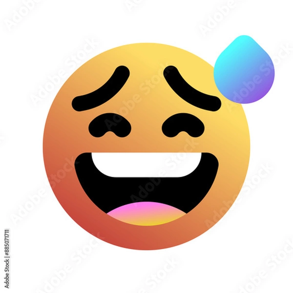Obraz Editable sweat smile, awkward expression emoticon vector icon. Part of a big icon set family. Part of a big icon set family. Perfect for web and app interfaces, presentations, infographics, etc
