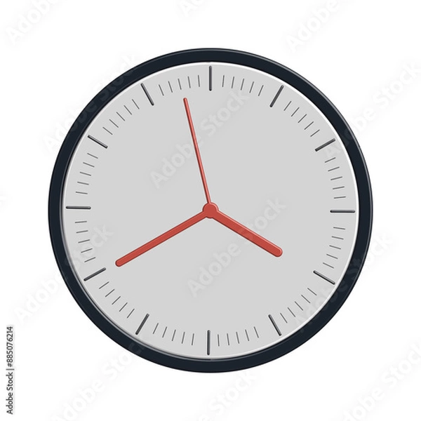 Fototapeta Clock icon for success concept with realistic 3d modern design
