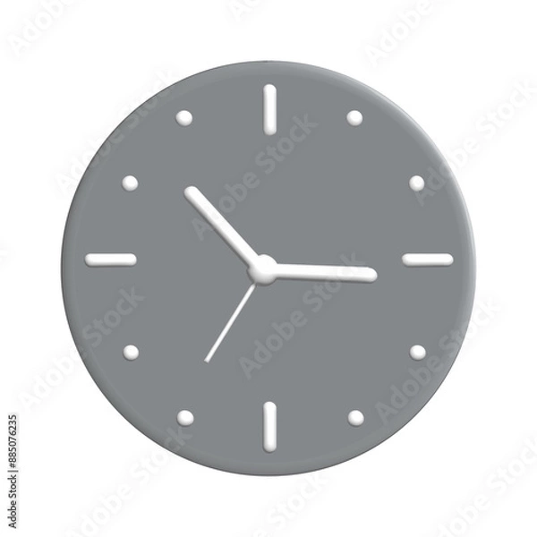 Fototapeta Clock icon for success concept with realistic 3d modern design