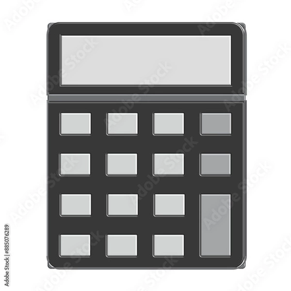 Fototapeta Realistic 3d black calculator icon element for business money concept