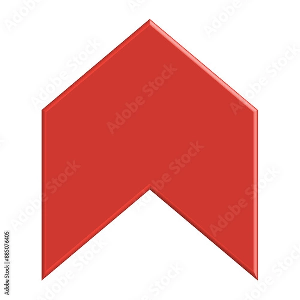 Fototapeta Red arrow upward direction symbol realistic 3d icon design for element