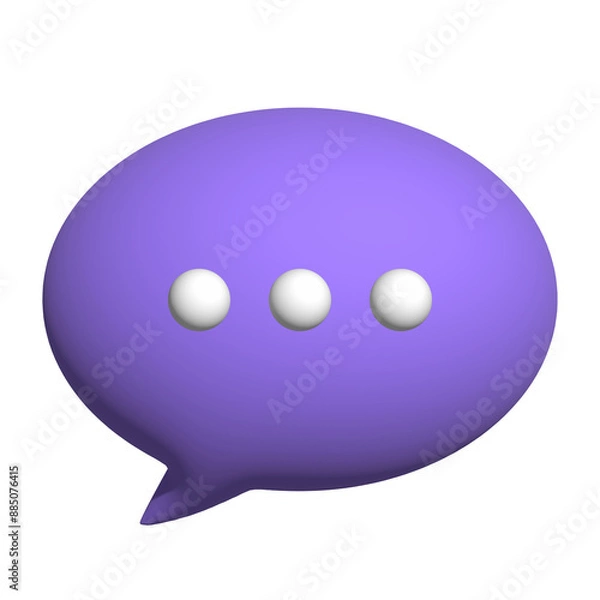 Fototapeta 3d speech bubble icon of purple chat symbol