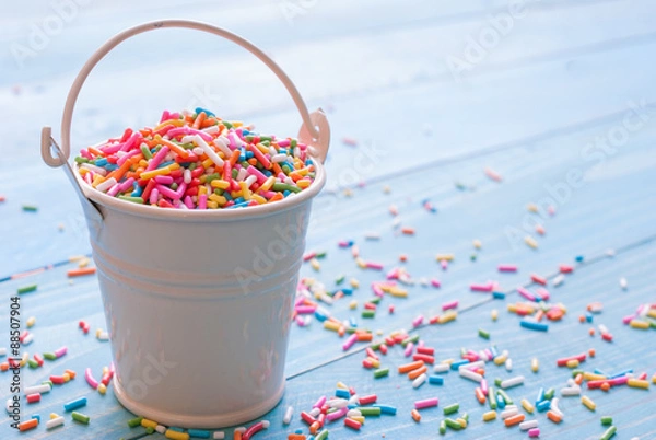 Obraz Sugar sprinkle dots, decoration for cake and bekery