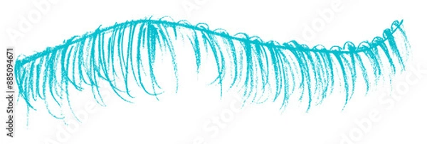 Fototapeta Light blue pencil strokes in simple style, isolated on transparent background.