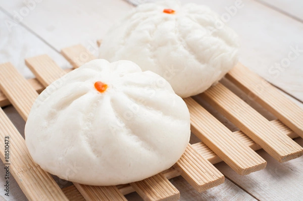 Obraz Steamed BBQ Pork Buns, chinese bun