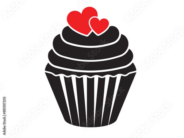Obraz Hand drawn cupcake silhouette