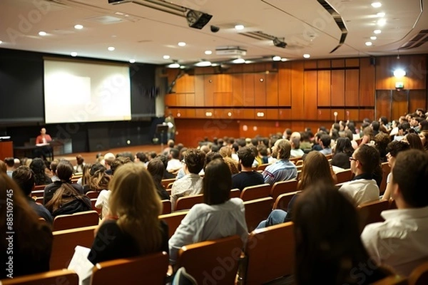 Obraz Audience in lecture hall during presentation