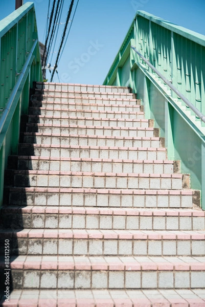 Fototapeta 歩道橋の階段