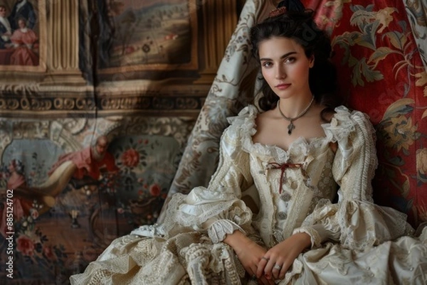 Obraz portrait of woman-aristocrat 18th century