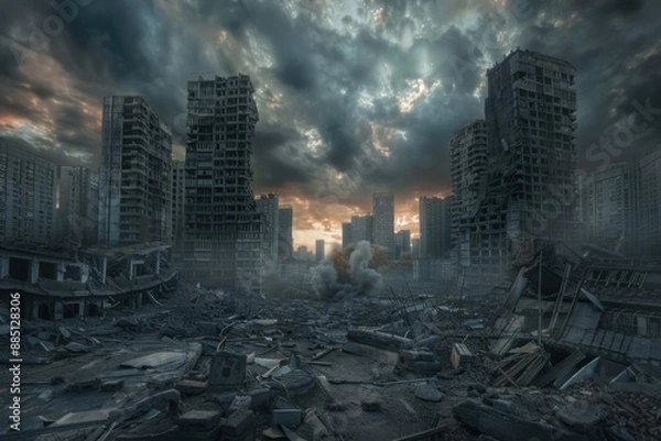 Obraz abandoned apostapocalyptic ruins