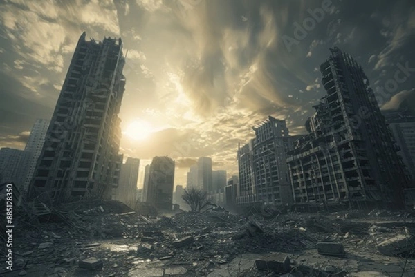 Obraz abandoned apostapocalyptic ruins