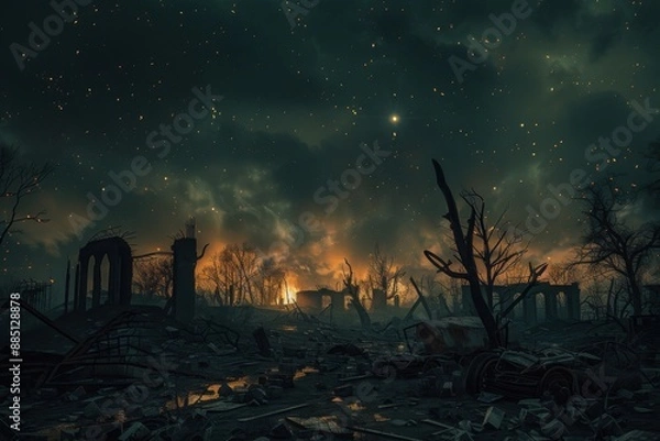 Obraz abandoned apostapocalyptic ruins