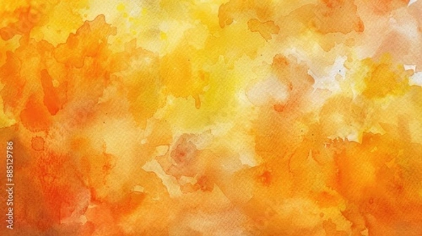 Obraz Bright and cheerful orange-yellow watercolor background, perfect for sunny and vibrant designs