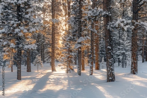 Obraz Snowy forest at the winter