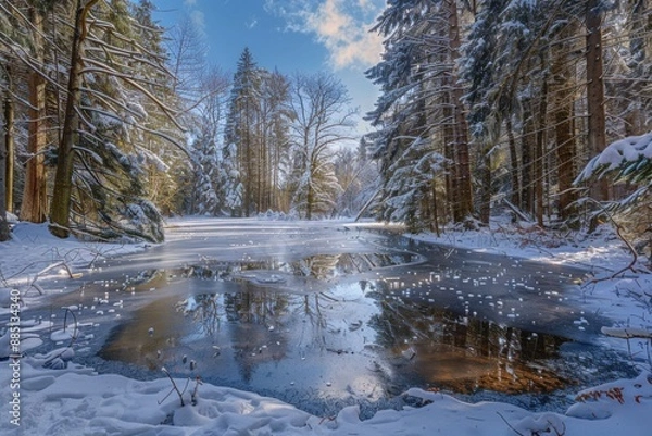 Obraz Snowy forest at the winter